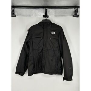 The North Face HyVent Parka Jacket Women's Medium‎ Black Down Hooded Faux Fur